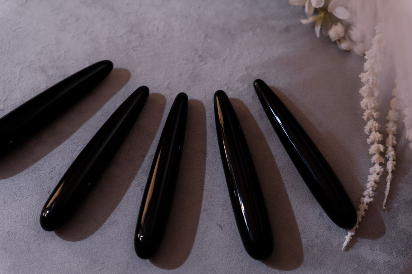 Black Obsidian Crystal Wand (Slim)